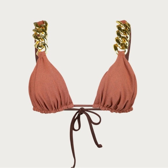 SAME Other - SAME Los Angles GOLD CHAIN TRIANGLE (FAUX SUEDE BURNT SIENNA)